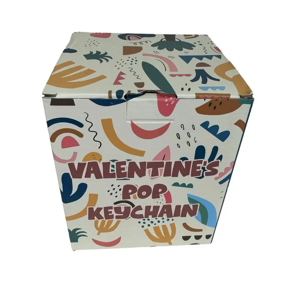 New In Box Valentines‎ Multicolored Heart Pop Keychains Individually Wrapped 30